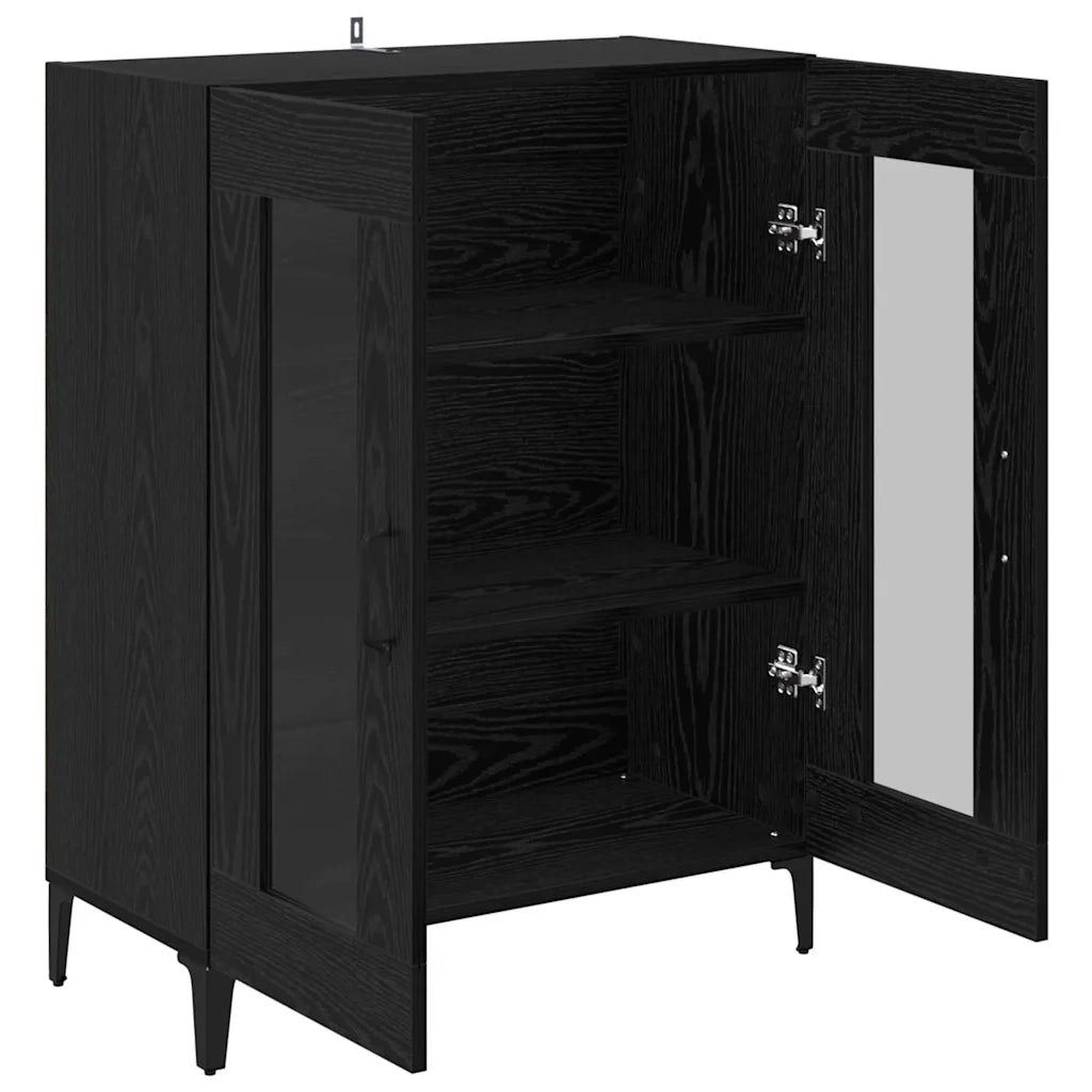 Credenza-Buffet-Armadio da cucina Rovere Nero 69,5 x 34 x 90 cm 465954