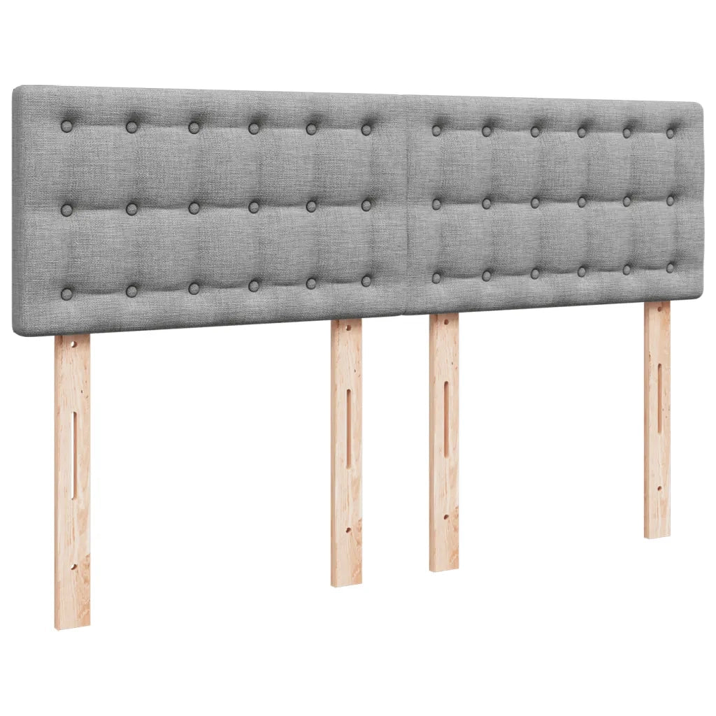 Giroletto a Molle con Materasso Grigio Chiaro 140x200cm Tessuto
