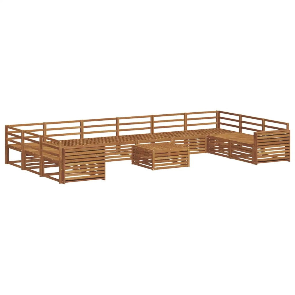 Set divani 11 pcs Naturale Legno di Acacia Massello