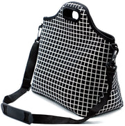 Lunchtas Isolante - Riciclabile e Lavabile - Reticolo Nero - Neoprene