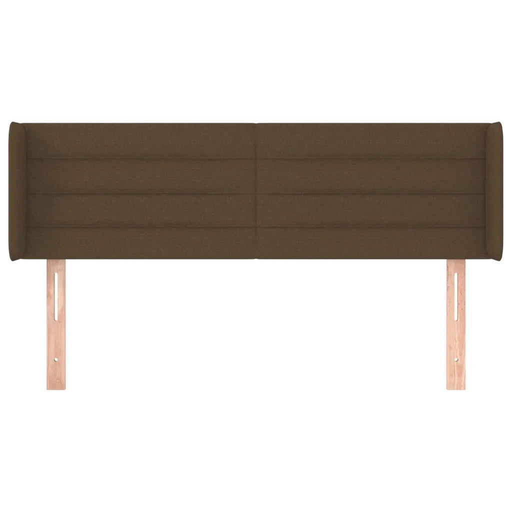 Testiera | Testata ad Orecchio Marrone Scuro 147x16x78/88 cm in Tessuto