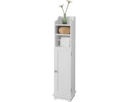 Cassa d'armadio da bagno - Armadio da bagno con pannelli regolabili - MDF - Bianco - 23 x 18 x 100 cm