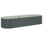 Fioriere | Cassetta per fiori | Letto Rialzato Giardino 240x80x44 cm in Acciaio Zincato Grigio