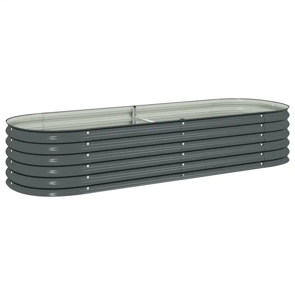 Fioriere | Cassetta per fiori | Letto Rialzato Giardino 240x80x44 cm in Acciaio Zincato Grigio