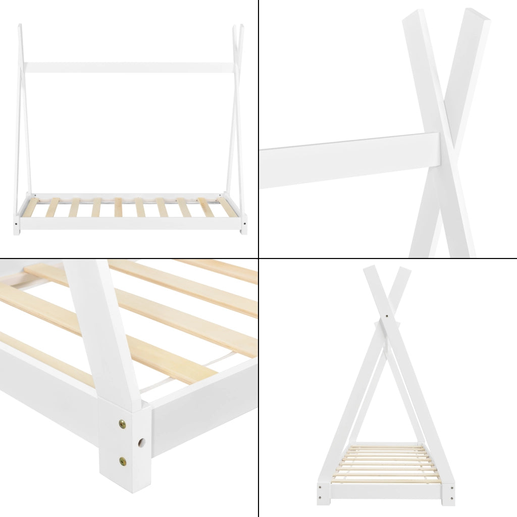 Letto per Cameretta Onejda a Forma di Capanna 80 x 160 cm Bianco [en.casa]
