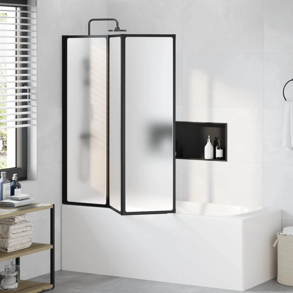 Parete doccia Nero 132 x 2 x 140 cm Alluminio e PP 42009755