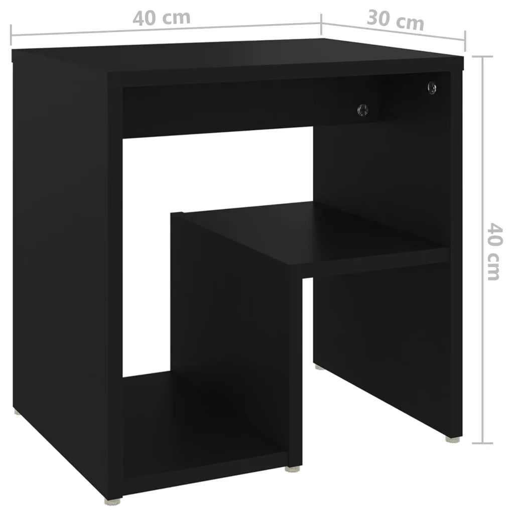 Comodini 2 pz-Set di 2 Tavolino da notte Neri 40x30x40 cm in Legno Multistrato