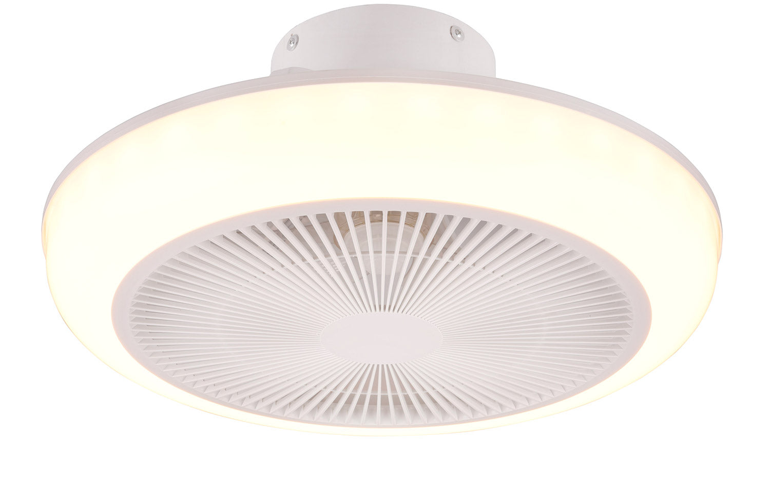 Plafoniera con Ventilatore da Interno a LED Ø46 cm Plastica Bianca