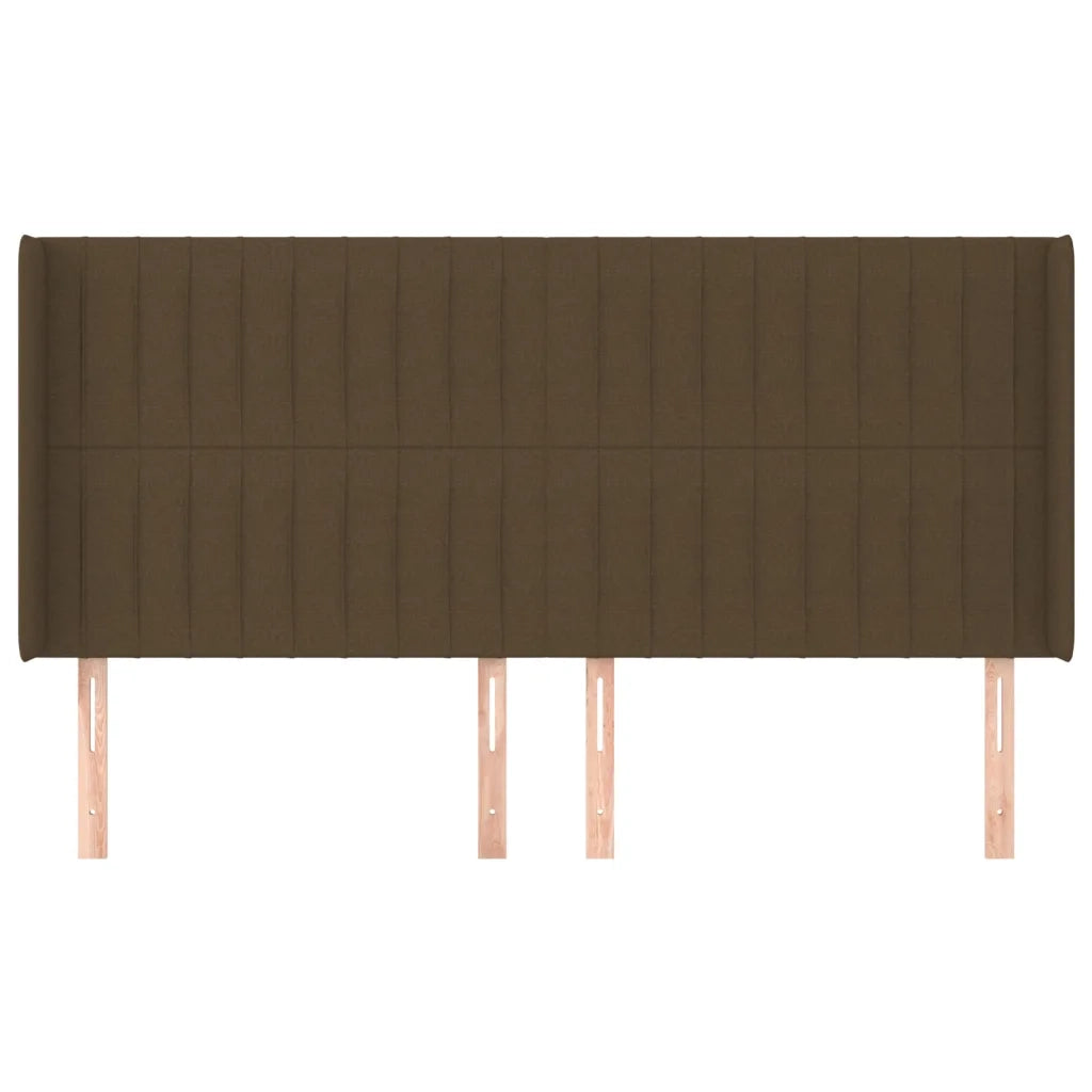 Testiera | Testata ad Orecchio Marrone Scuro 183x16x118/128 cm in Tessuto