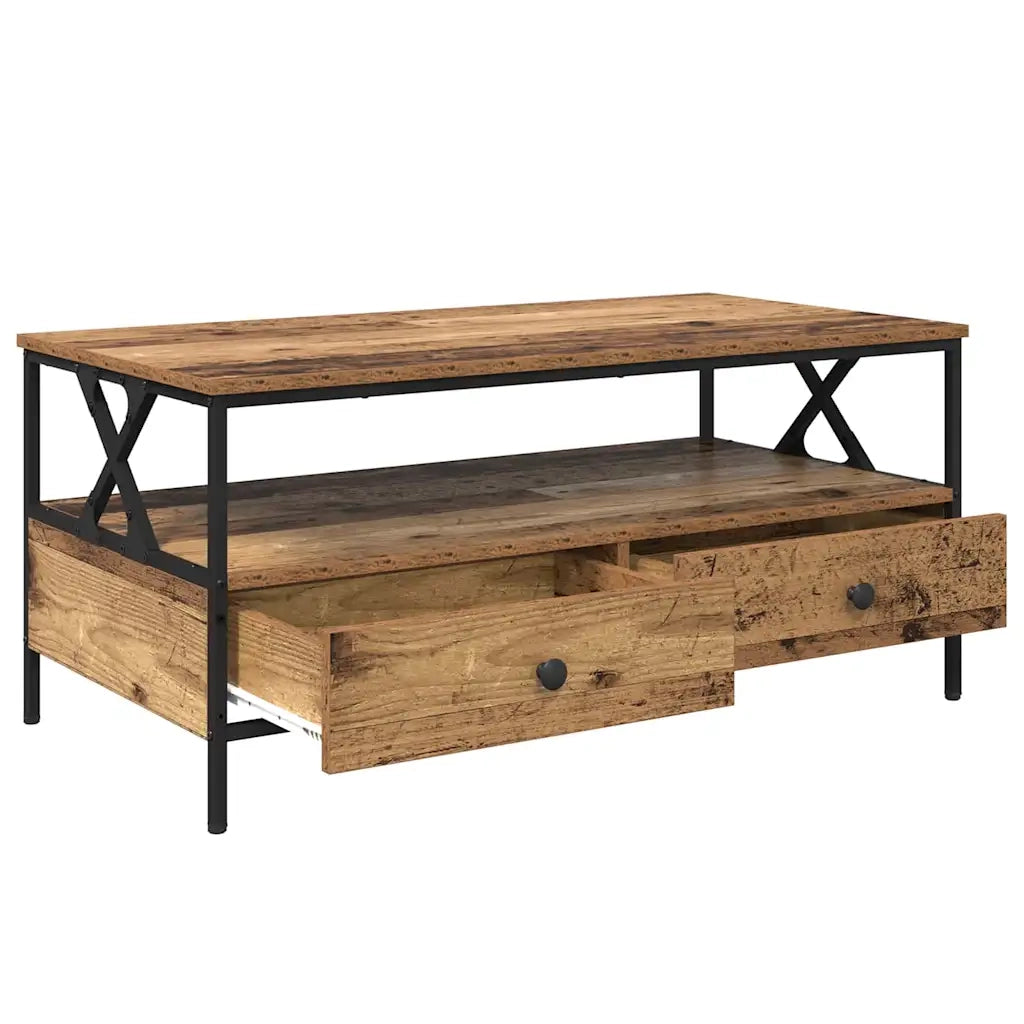 Tavolino da salotto with Drawer Legno vecchio 100 x 51 x 45 cm 874094
