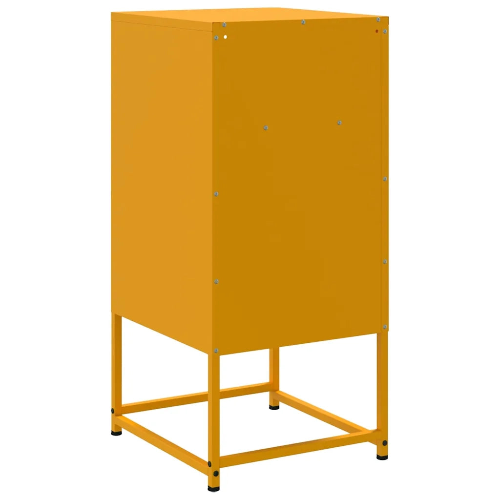 Comodini 2 pz-Set di 2 Tavolino da notte Giallo Senape 36x39x78 cm in Acciaio 303515