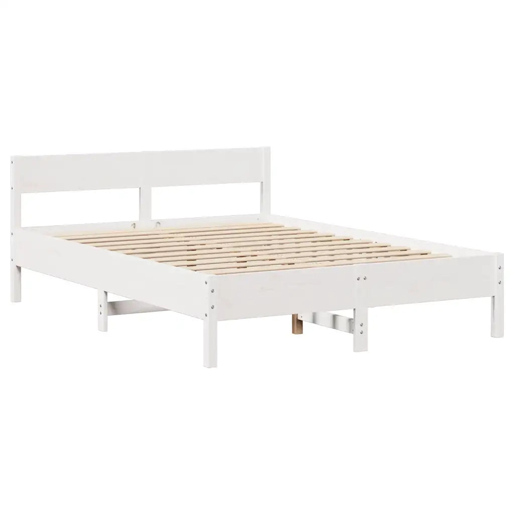 Letto senza Materasso Bianco 120x200 cm Legno Massello di Pino