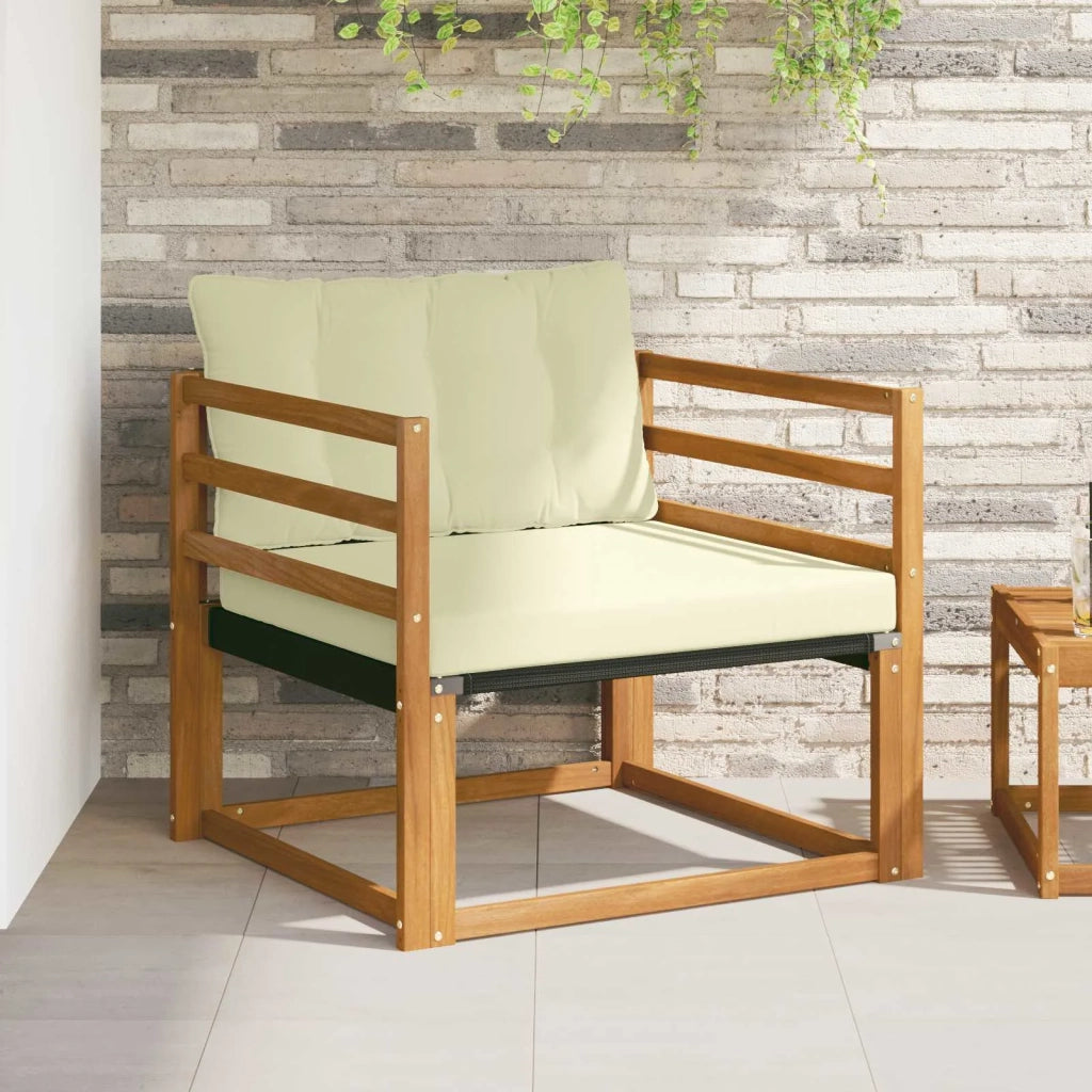Set di divani da esterno-Sofa da giardino Legno di Acacia Massello e Textilene 573018