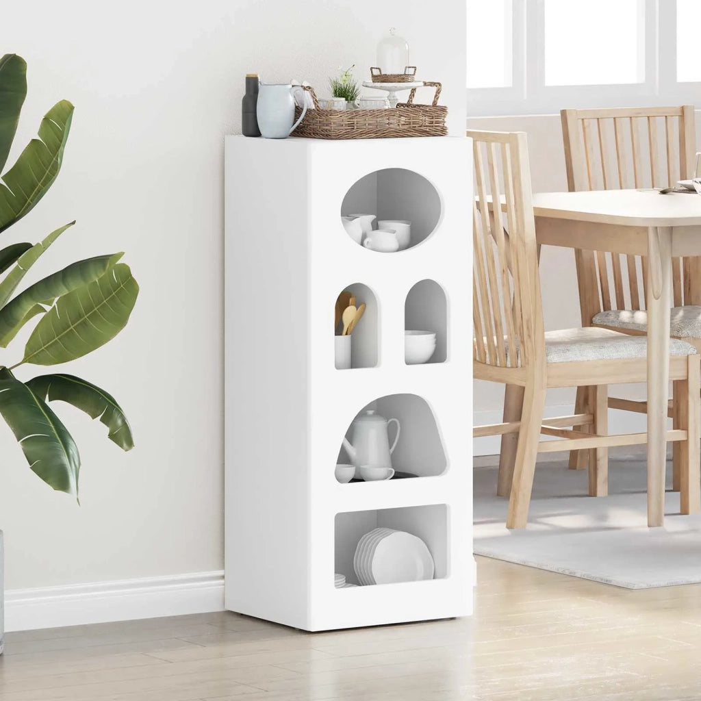 Credenza | Madia | Buffet da pranzo | Armadio da pranzo Bianco 40 x 35 x 100,5 cm Legno multistrato