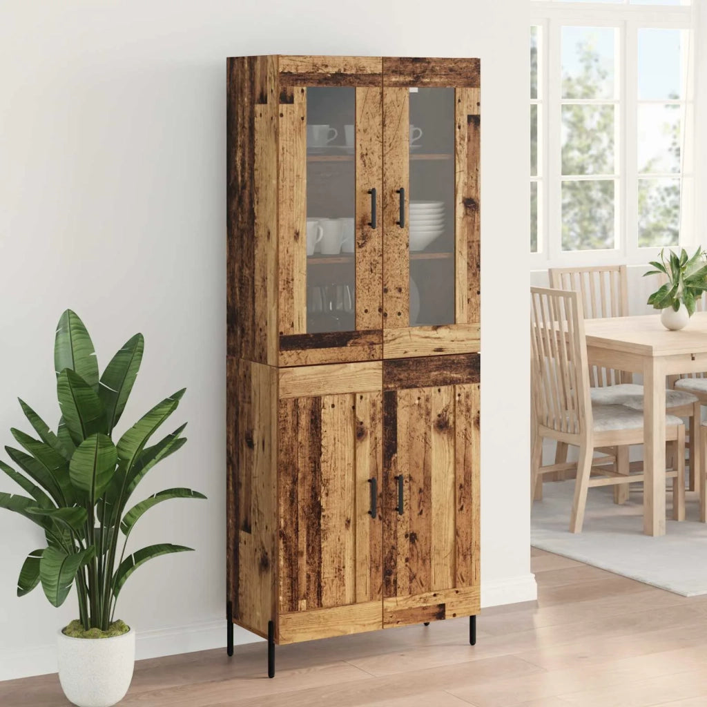 Credenza | Madia | Buffet da pranzo | Armadio da pranzo Legno vecchio 69,5 x 34 x 180 cm Legno multistrato