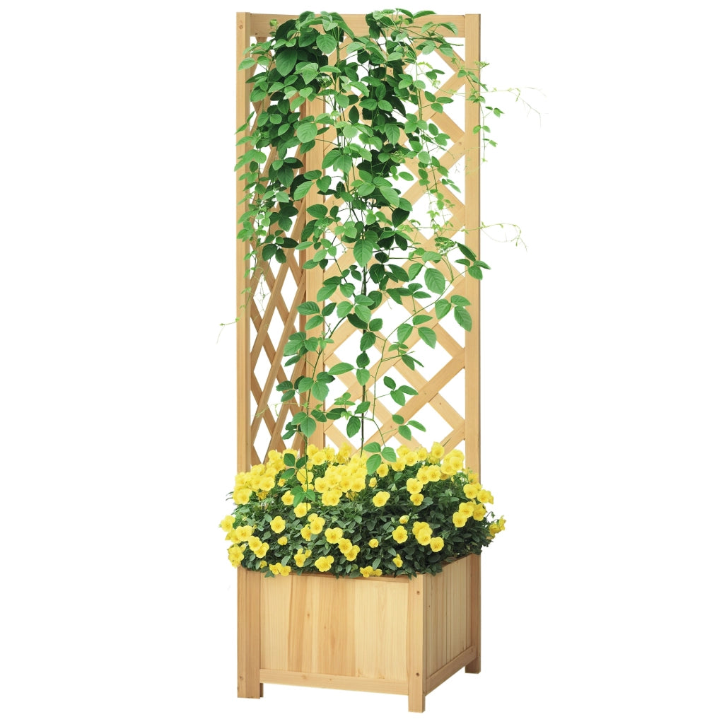 Fioriera con griglia in legno per angolo ¨C zephmum ¨C 40x40x145 cm