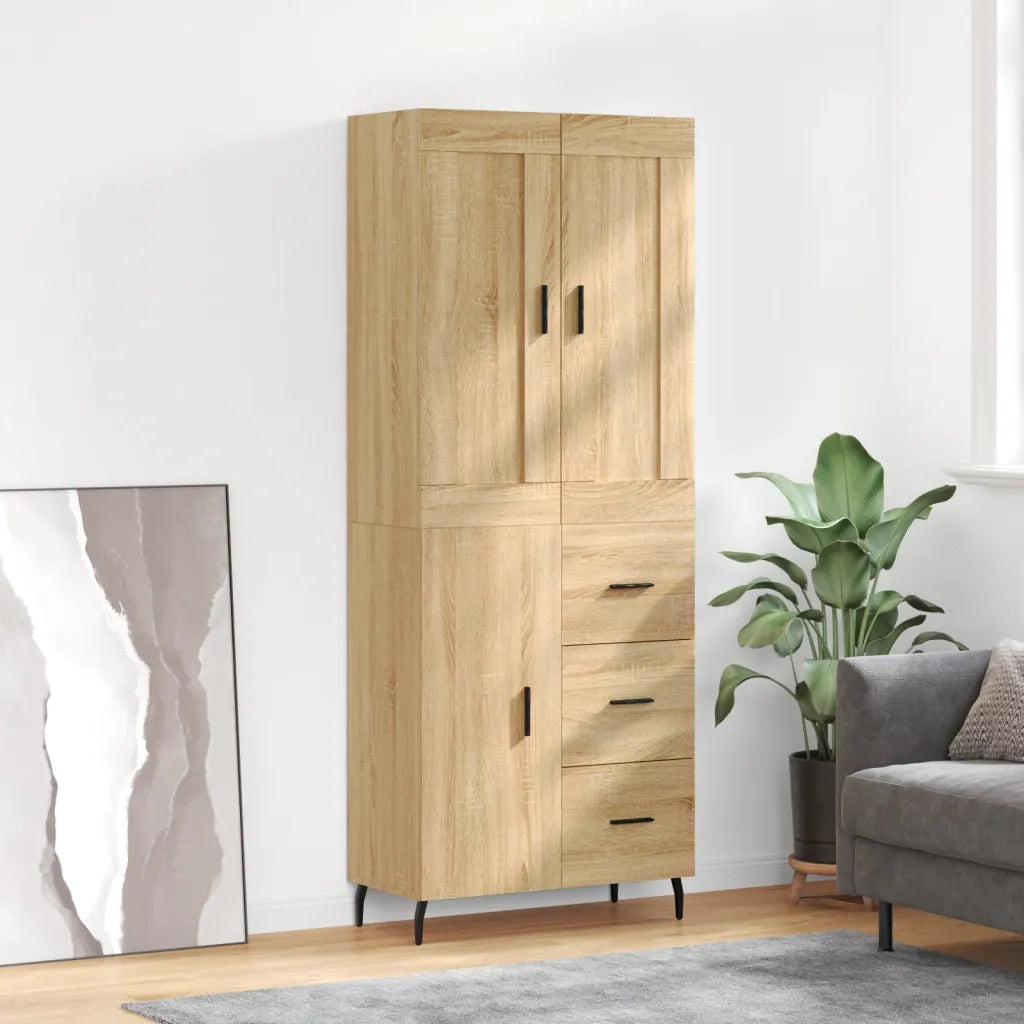 Credenza | Madia | Buffet da pranzo | Armadio da pranzo Rovere Sonoma 69,5x34x180 cm in Legno Multistrato
