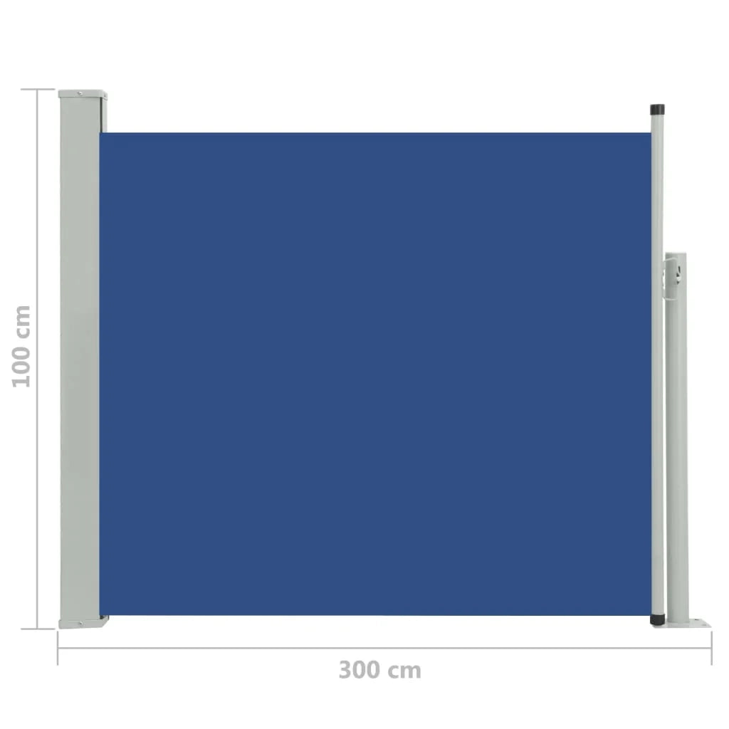 Tenda da sole laterale retrattile/schermo privacy per patio giardino terrazza balcone 100 x 300 cm blu 02_0007180