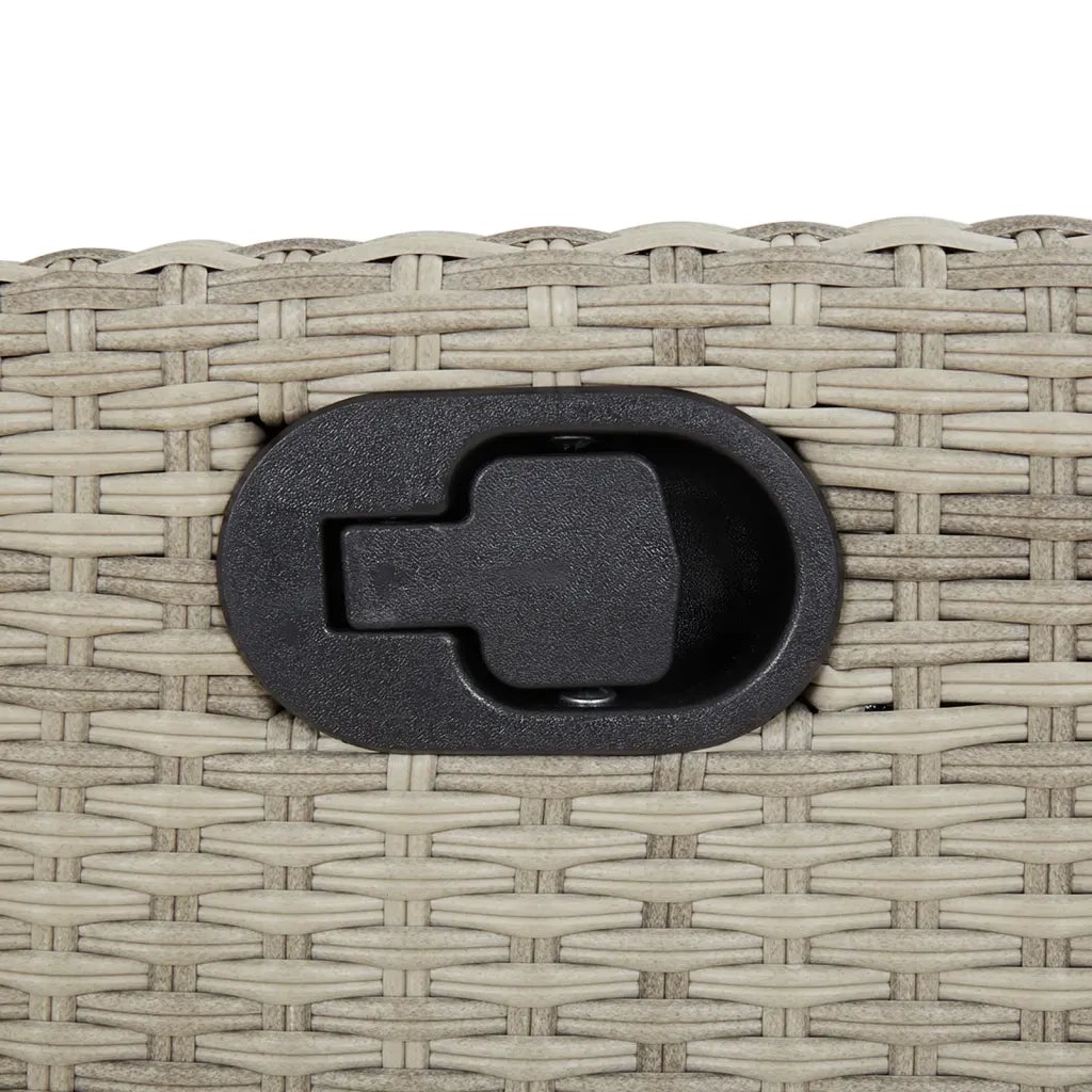 Sedia Reclinabile Giardino | Sedie da Esterno Poggiapiedi Grigio Chiaro Polyrattan