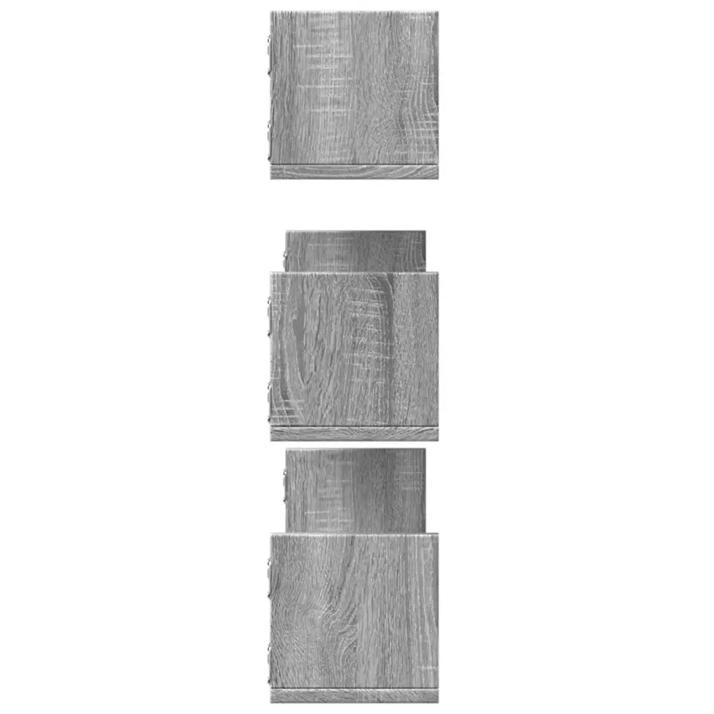 Mensole a Parete 3pz Grigio Sonoma 80x18x18 cm in Truciolato 853295