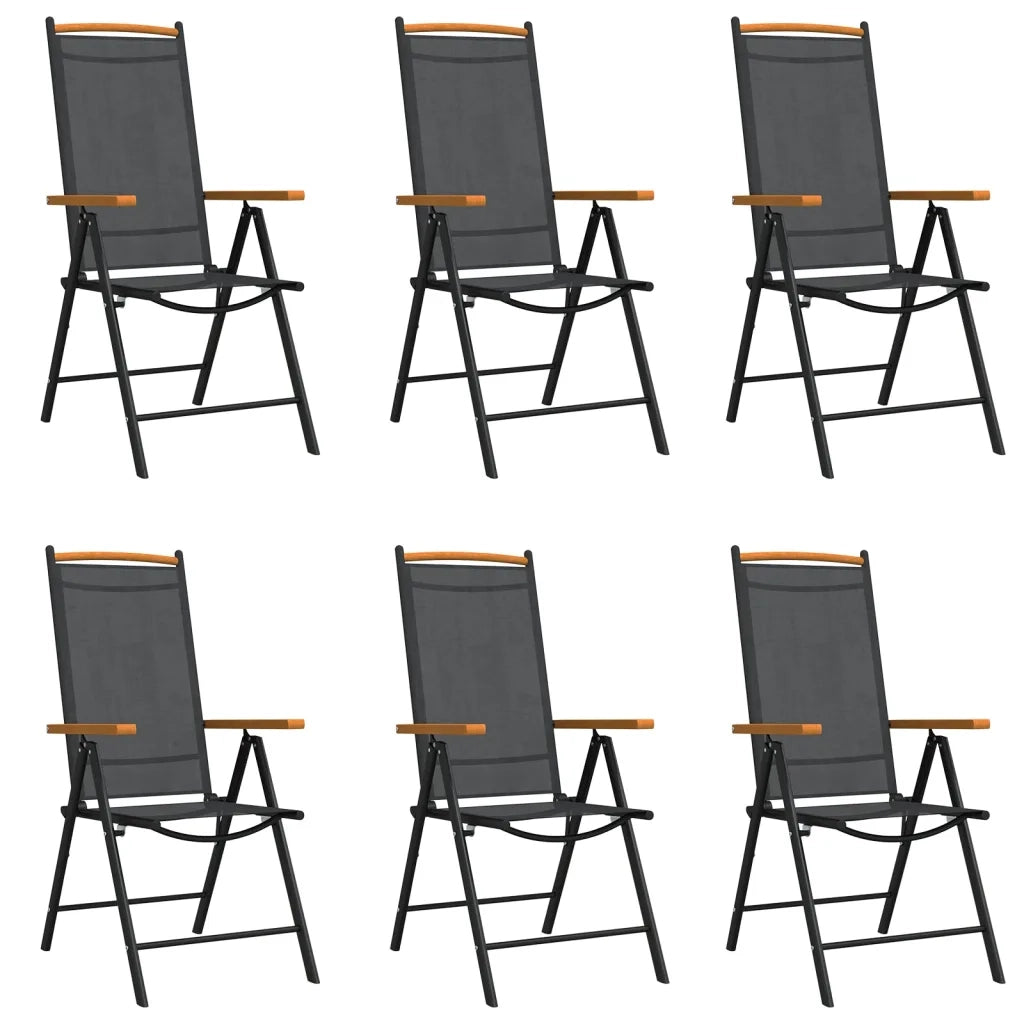 vidaXL Set da Pranzo da Giardino 7 pz Nero in Alluminio