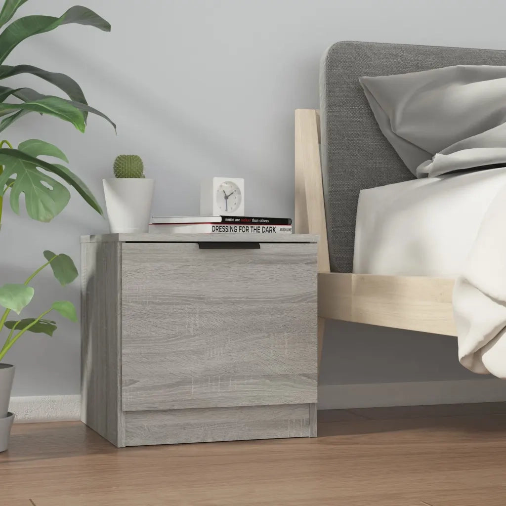Comodino 2 pz-Set di 2 Tavolino da notte Grigio Sonoma 40x39x40 cm