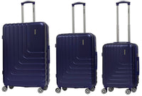 Set 3 Valigie Trolley Rigide in ABS 4 Ruote TSA Ravizzoni Titanio Blu