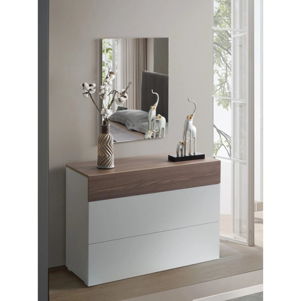 Camera da letto Amor bianco e grigio con armadio 6 ante specchiato e letto contenitore – Eleganza Moderna