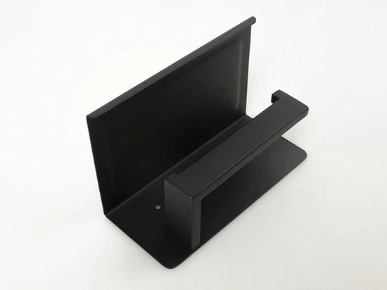 Sostegno per Rotoli di WC - Accessori per la Cucina da Bagno - Supporto per Rotoli di WC - In Acciaio Inox - Nero Matto
