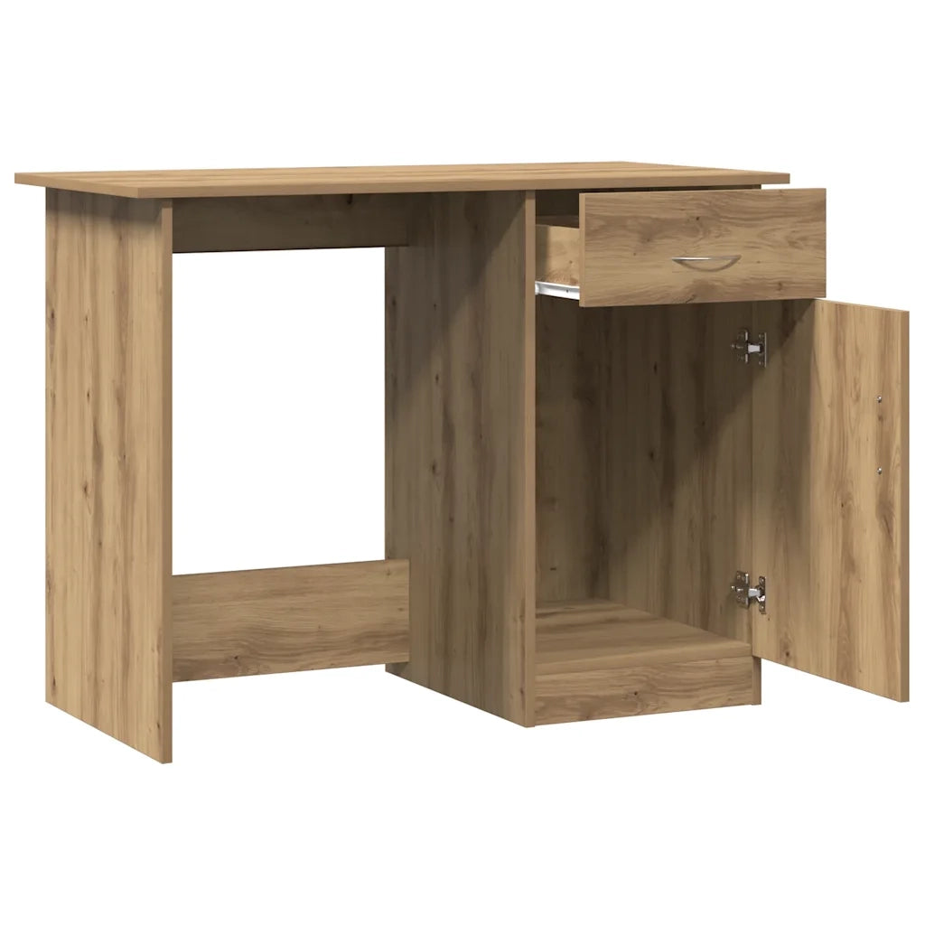 Scrivania Rovere Artigianale 100x50x76 cm in Legno Multistrato