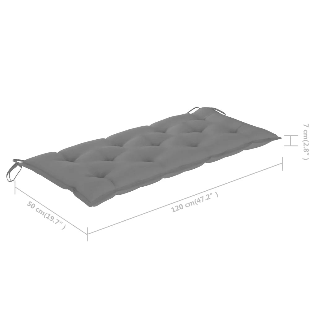 Panca da Giardino Pieghevole con Cuscino 118 cm in Bambù 3063865