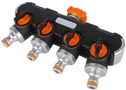 Sistema di distribuzione acqua 4 vie - Flessibile - Connesse 3/4" e 1/2" - Flessibile - Connesse - Chiuse a vite - Raccordo per tubi - Chiuse a vite - Flessibile con guaina di gomma resistenti
