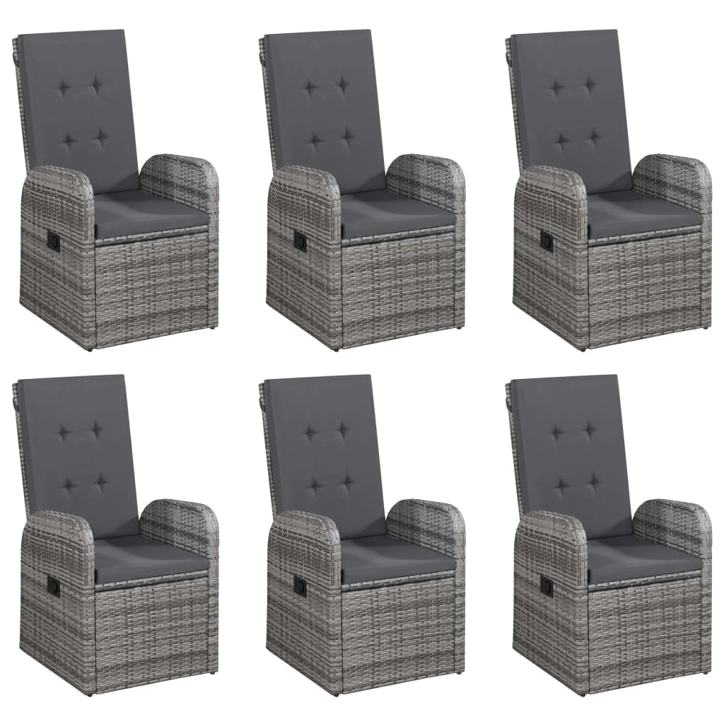 Set da pranzo da giardino per esterni 7 pezzi mobili grigi 02_0013961