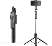 Stick selfie con stabilizzatore di immagine, estensibile, telecomando Bluetooth, stick selfie per foto e streaming in diretta, treppiede, supporto per smartphone, bastoncino selfie
