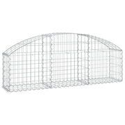 Cesto gabbione recinzione a gabbia muro di contenimento ad arco 150 x 30 x 40/60 cm ferro zincato argento 02_0039977