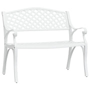 Panchina da Giardino | Panca da Giardino 102 cm in Alluminio Pressofuso Bianco