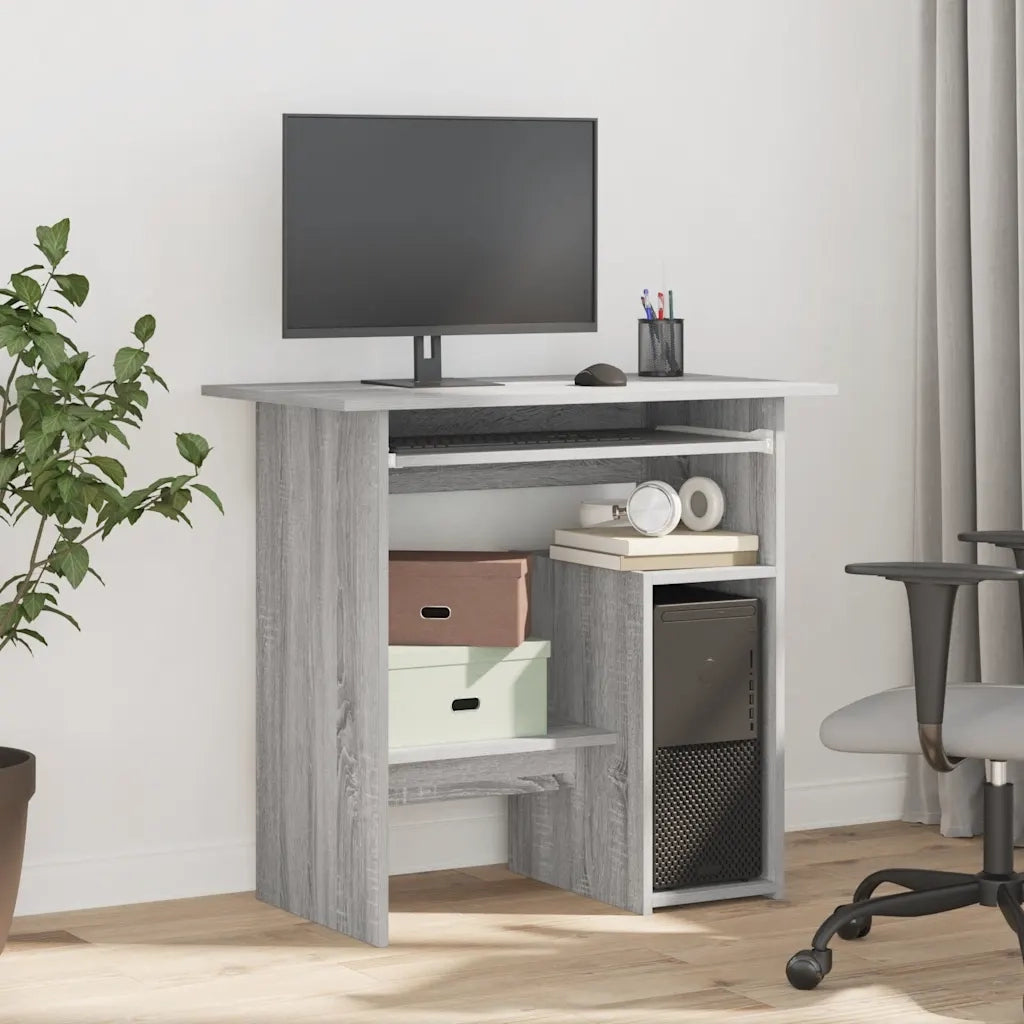 Scrivania | Tavolo da Ufficio Grigio Sonoma 80x45x74 cm in Legno Multistrato