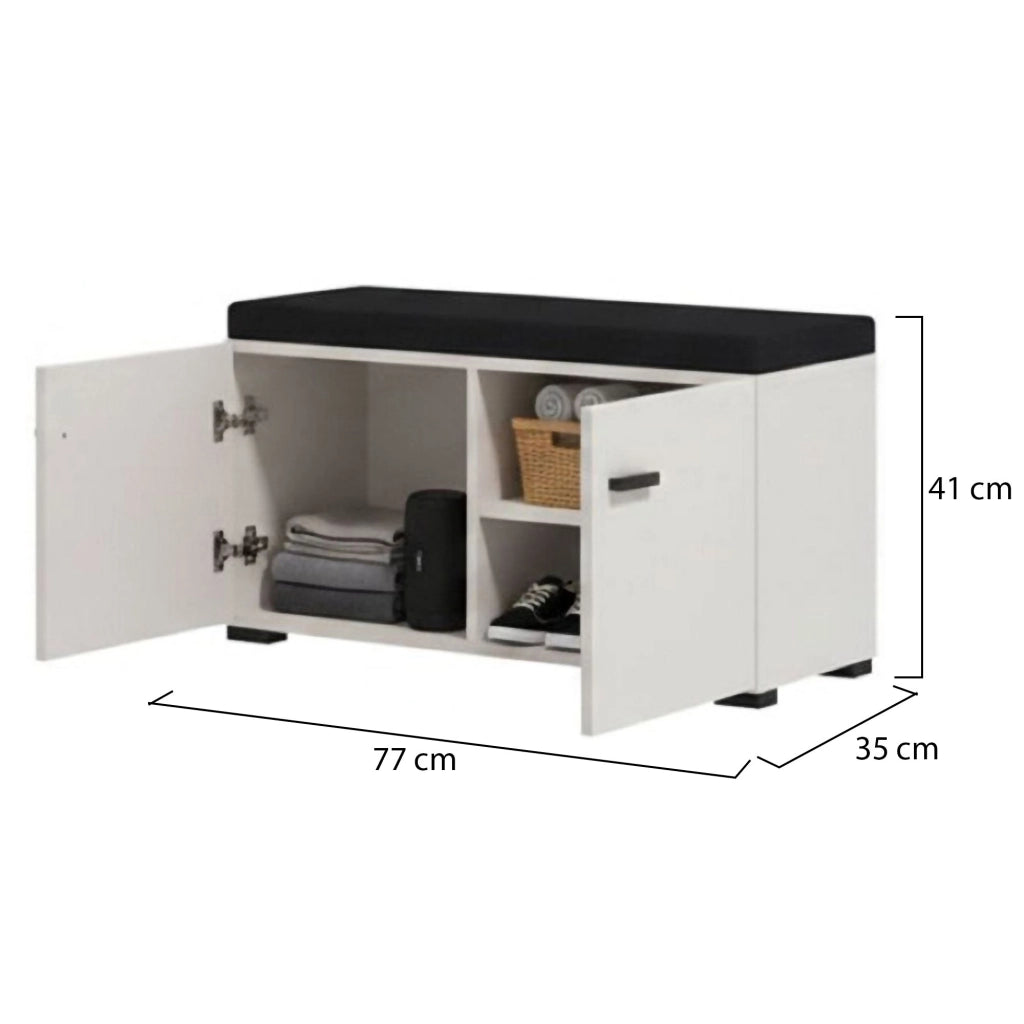 Druento, Mobile da Ingresso un Ripiano, 77x35x40.5h cm Bianco Crema