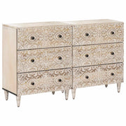 Credenza 2 pcs Bianco 60 x 33,5 x 75 cm Legno di mango massello 3310112