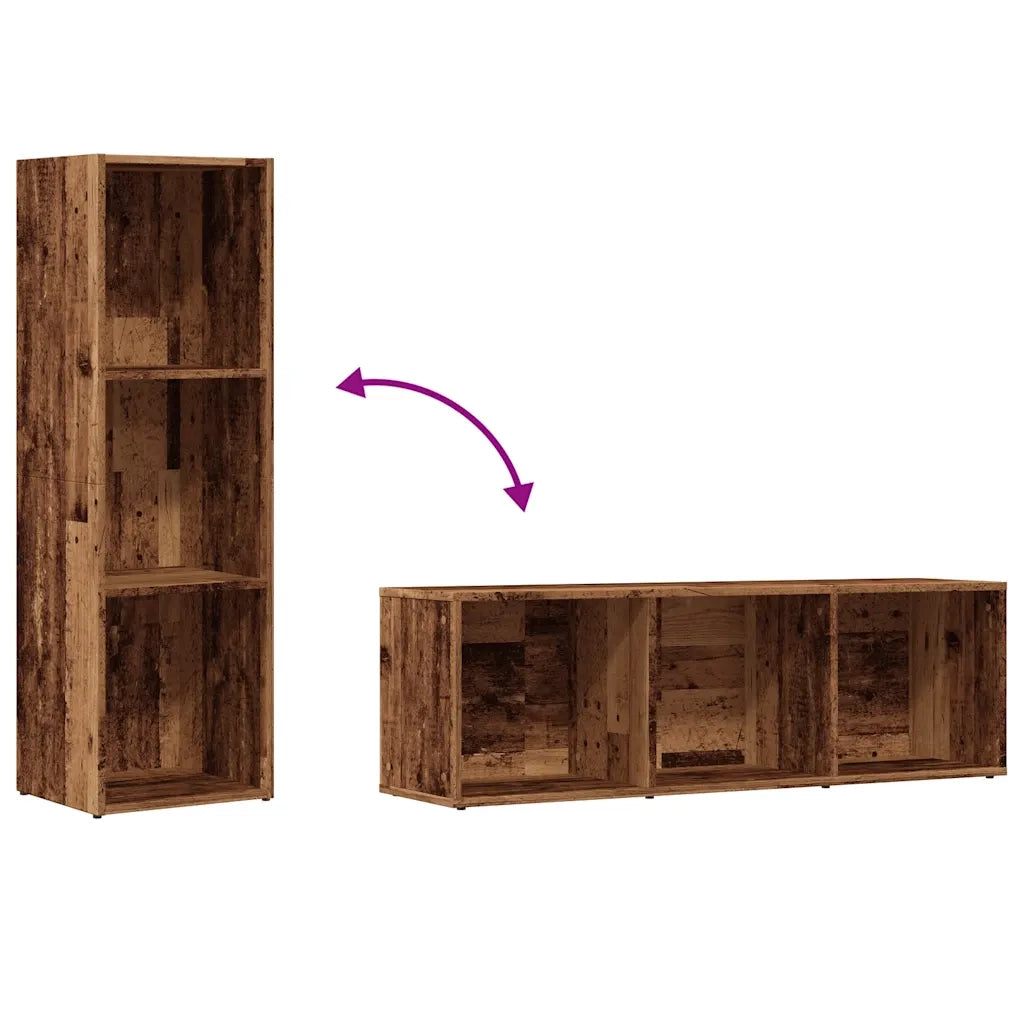 Libreria-Scaffale per Libri-Mobile di Stoccaggio in Legno Antico 36x30x114 cm in Legno Multistrato