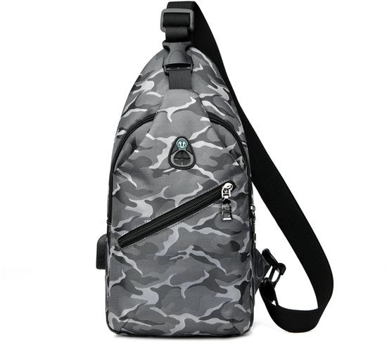 Borsa a tracolla unica per uomo, crossbody, schoudertas casual, piccola tasca per uomo, grigio