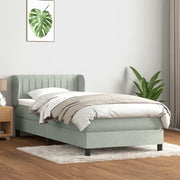 Giroletto a Molle con Materasso Grigio Chiaro 90x220 cm Velluto 3317721