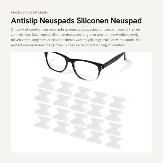 Accessori per Occhiali - Neuspads con Silicone - 20 Paar - 1.8mm di Spessore - Accessori per Occhiali - Neuskussens