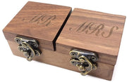 Scatola per Anelli in Legno - Scatola per Anelli da Fidanzamento - Scatola per Gioielli - Custodia per Anelli di Natale - Scatola per Anelli da 10x5 cm con Interno a Velluto