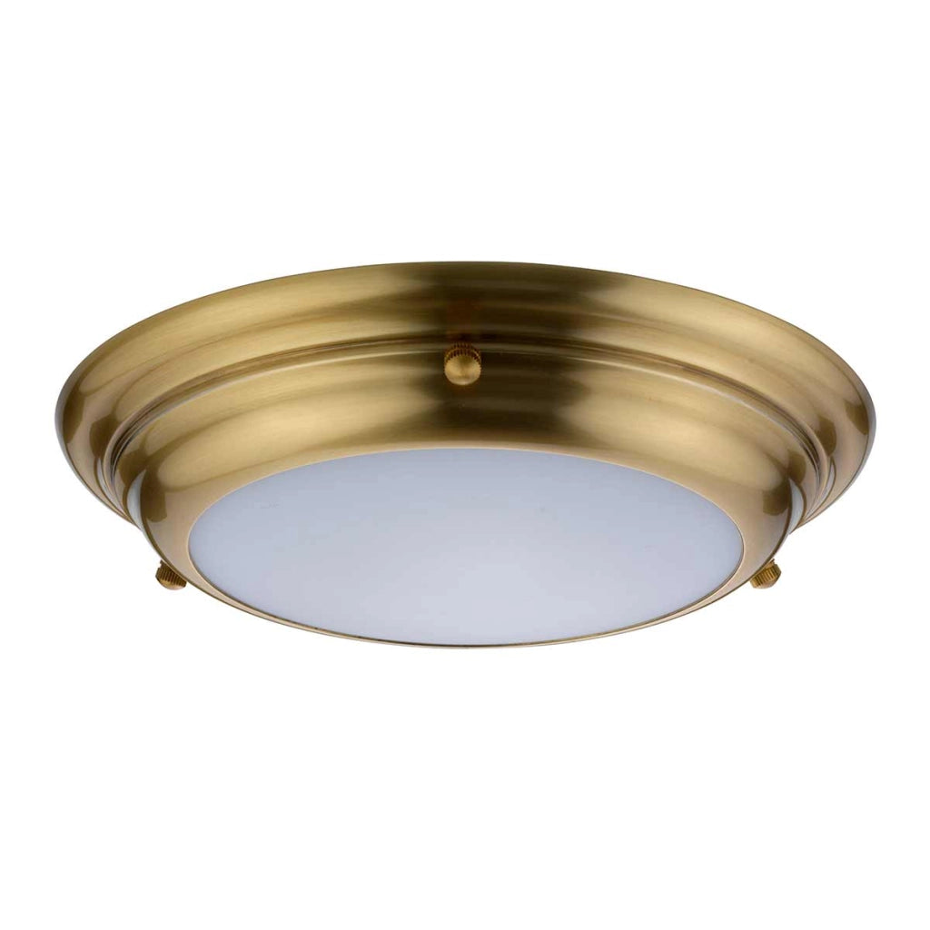 Plafoniera bagno Welland Elstead tonda 24,5cm LED 12W ottone