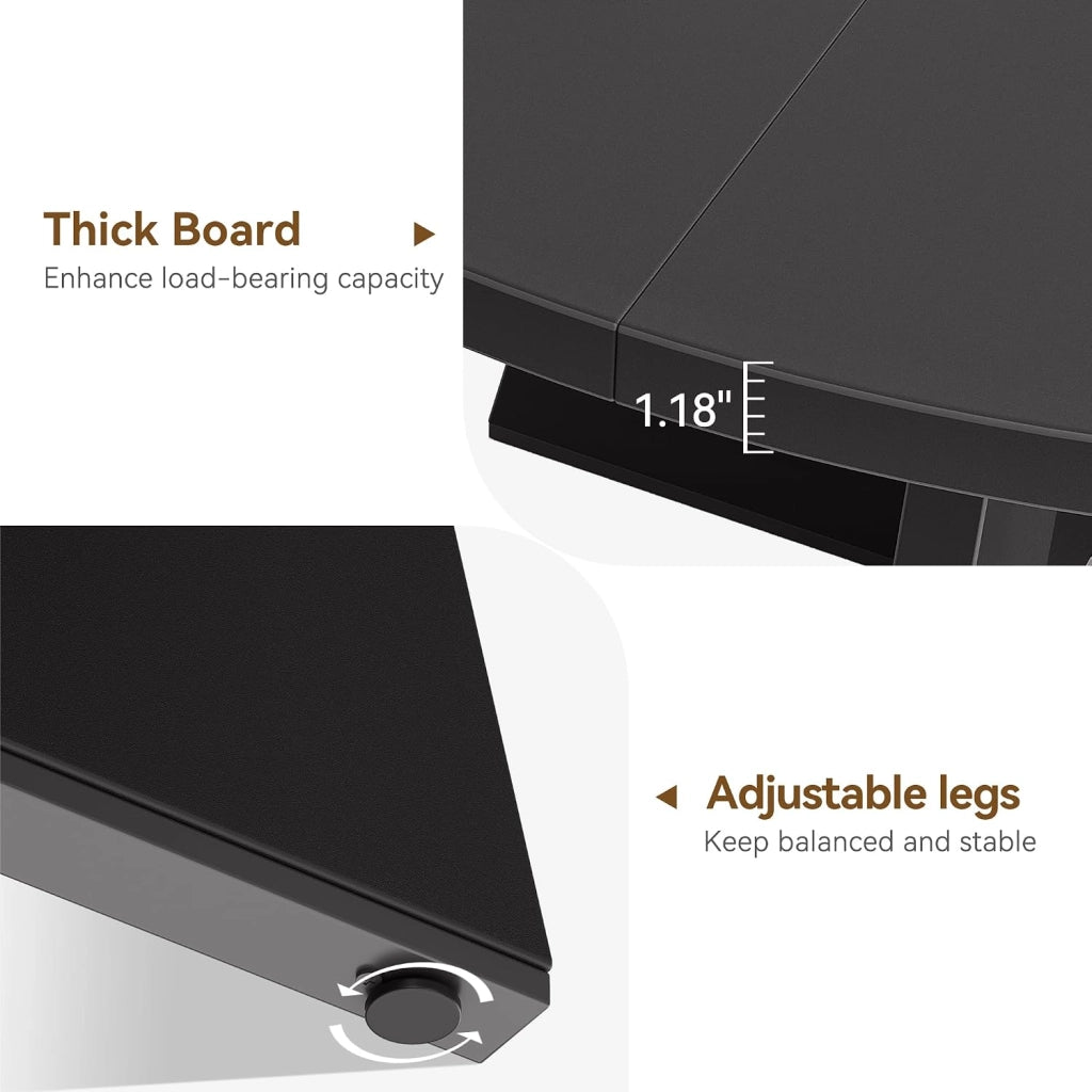 Tavolo da Pranzo Rotondo Rustico 120 cm per 4-6 Persone in Legno e Metallo - Nero