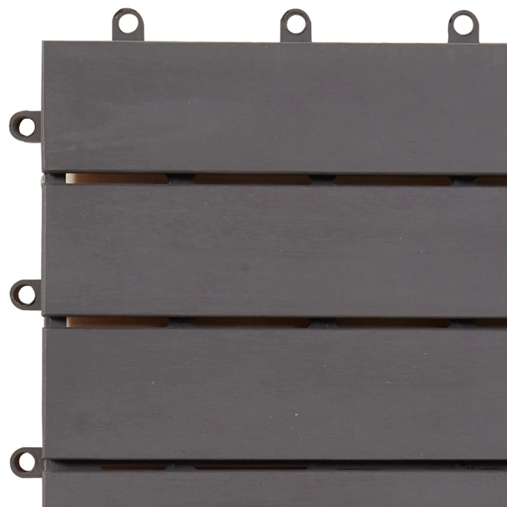 Piastrella per Decking 20 pz Grigio 30 x 30 cm Legno di Acacia CFW2147452