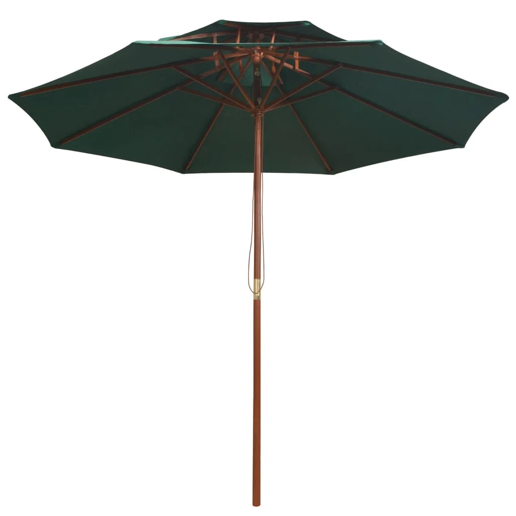 Ombrellone da terrazza 270 x 270 cm con palo in legno verde 02_0008414