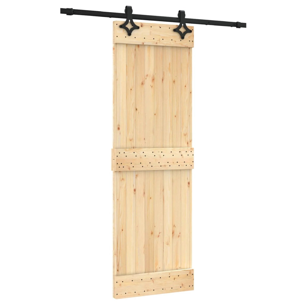 Porta scorrevole Naturale e Nero 70 x 210 cm