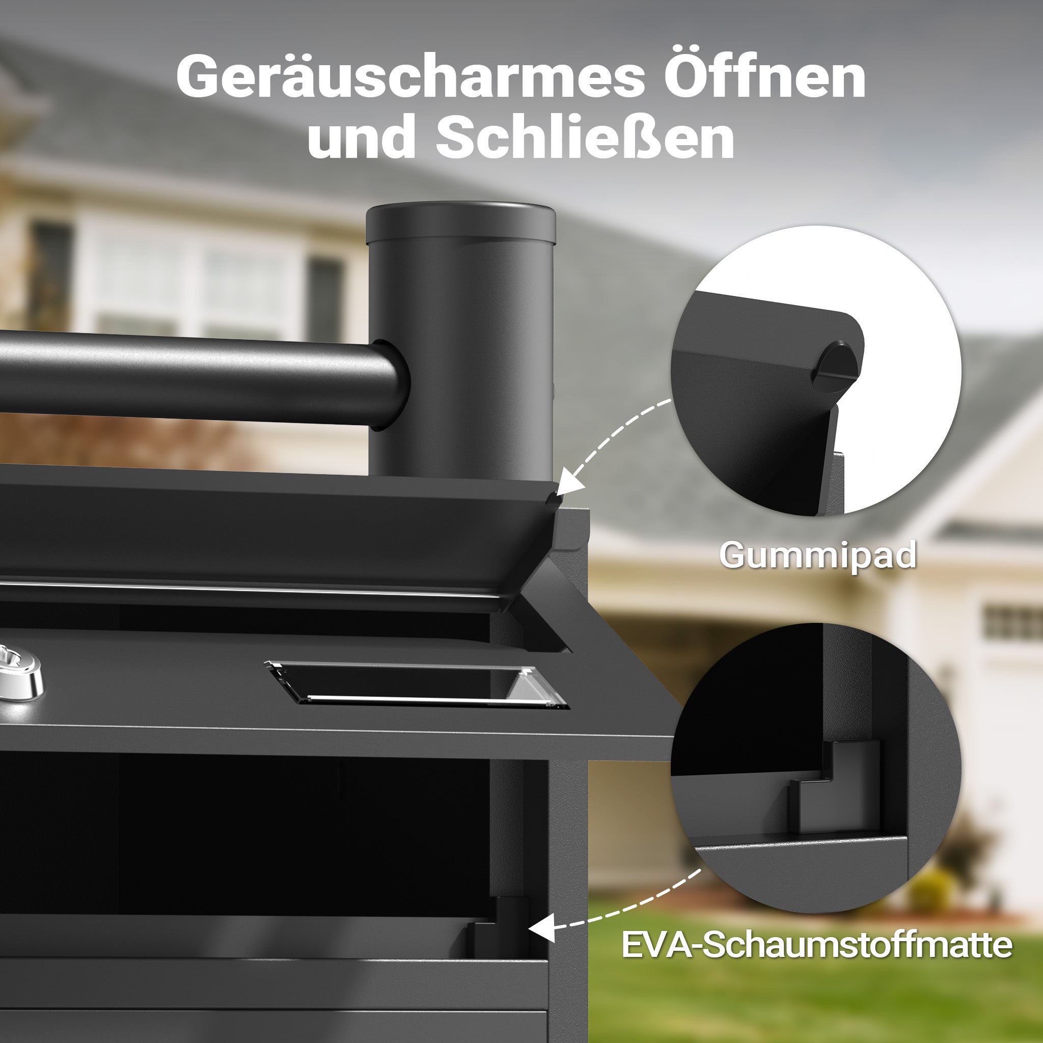 Cassetta postale condominiale autoportante 4 posti, 1 modulo, nero 556 x 270 x 1500 mm